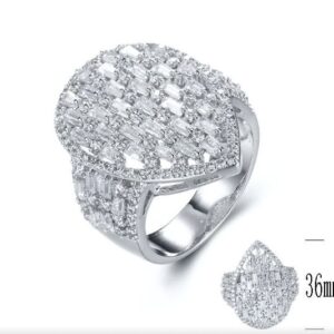 SJ28943, Ladies' Moissanite Ring, S925, Rhodium Plated, White, 7.29g
