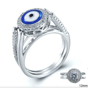 SJ23507, Ladies' Moissanite Ring, S925, Rhodium Plated, White, 5.32g