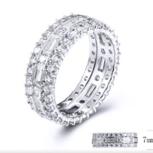 SJ33175, Ladies' Moissanite Ring, S925, Rhodium Plated, White, 4.8g