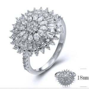 SJ34326, Ladies' Moissanite Ring, S925, Rhodium Plated, White, 4.04g
