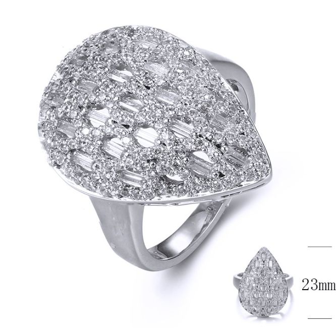 SJ34968, Ladies' Moissanite Ring, S925, Rhodium Plated, White, 5.27g