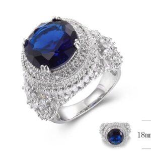 SJ39252, Ladies' Moissanite Ring, S925, Rhodium Plated, White, 10.71g