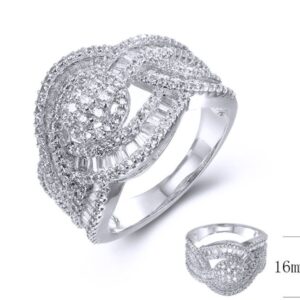 SJ37356, Ladies' Moissanite Ring, S925, Rhodium Plated, White, 6.13g