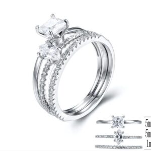 SJ28997, Ladies' Moissanite Ring, S925, Rhodium Plated, White, 3.8g