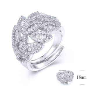 SJ33465, Ladies' Moissanite Ring, S925, Rhodium Plated, White, 5.21g