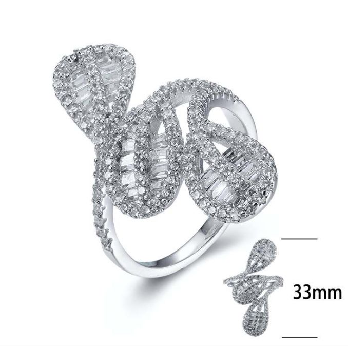 SJ26984, Ladies' Moissanite Ring, S925, Rhodium Plated, White, 5.83g