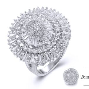 SJ35562, Ladies' Moissanite Ring, S925, Rhodium Plated, White, 8.13g
