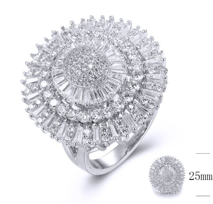 SJ35562, Ladies' Moissanite Ring, S925, Rhodium Plated, White, 8.13g