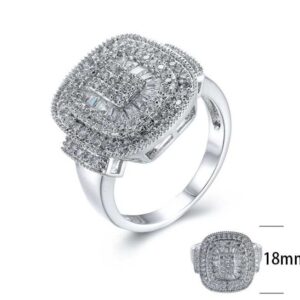 SJ25413, Ladies' Moissanite Ring, S925, Rhodium Plated, White, 5.59g