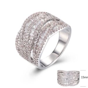 SJ28948, Ladies' Moissanite Ring, S925, Rhodium Plated, White, 7.28g