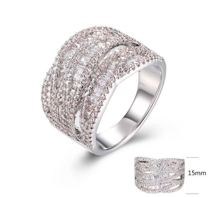 SJ28948, Ladies' Moissanite Ring, S925, Rhodium Plated, White, 7.28g