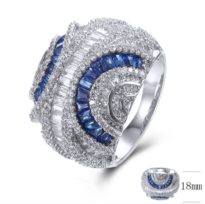 SJ37811, Ladies' Moissanite Ring, S925, Rhodium Plated, White, 9.07g