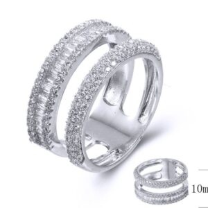 SJ38085, Ladies' Moissanite Ring, S925, Rhodium Plated, White, 4.93g