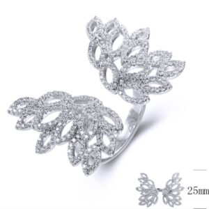 SJ38081, Ladies' Moissanite Ring, S925, Rhodium Plated, White, 8.28g