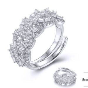 SJ34035, Ladies' Moissanite Ring, S925, Rhodium Plated, White, 3.42g