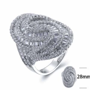SJ25378, Ladies' Moissanite Ring, S925, Rhodium Plated, White, 9.88g
