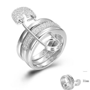 SJ45429, Ladies' Moissanite Ring, S925, Rhodium Plated, White, 8.14g