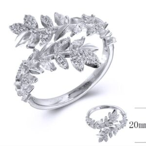 SJ36579, Ladies' Moissanite Ring, S925, Rhodium Plated, White, 3.26g