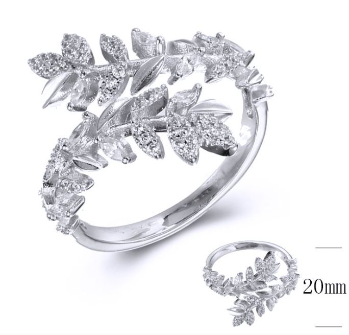 SJ36579, Ladies' Moissanite Ring, S925, Rhodium Plated, White, 3.26g