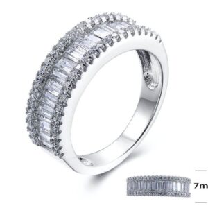 SJ25280, Ladies' Moissanite Ring, S925, Rhodium Plated, White, 4.5g