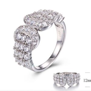 SJ29959, Ladies' Moissanite Ring, S925, Rhodium Plated, White, 3.83g