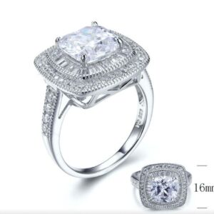 SJ28038, Ladies' Moissanite Ring, S925, Rhodium Plated, White, 5.83g