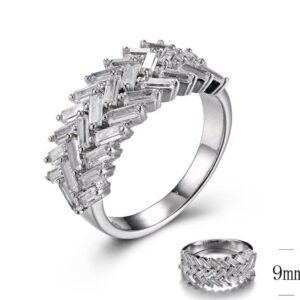 SJ30234, Ladies' Moissanite Ring, S925, Rhodium Plated, White, 7.24g