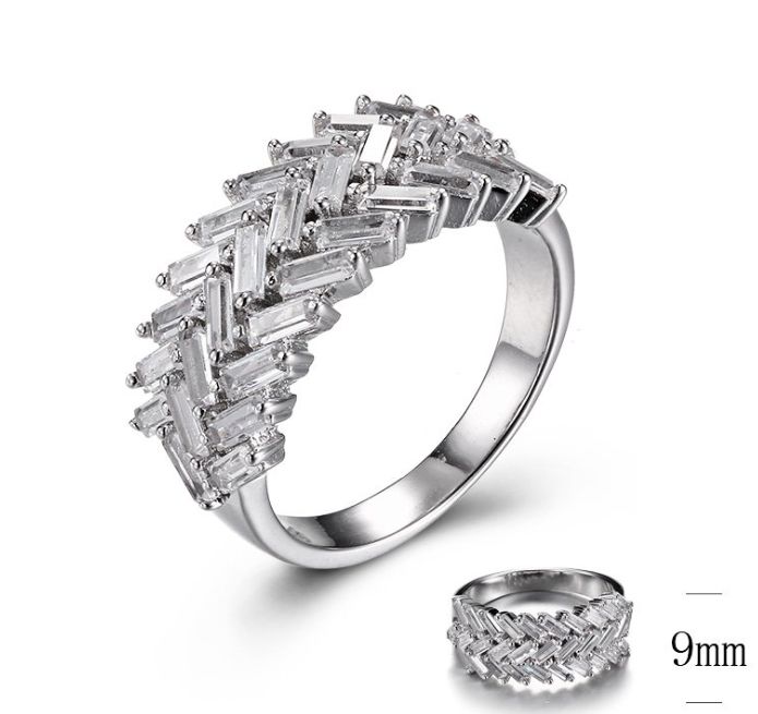 SJ30234, Ladies' Moissanite Ring, S925, Rhodium Plated, White, 7.24g