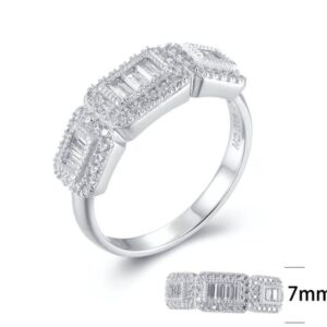 SJ26398, Ladies' Moissanite Ring, S925, Rhodium Plated, White, 3.69g