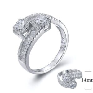 SJ26801, Ladies' Moissanite Ring, S925, Rhodium Plated, White, 4.04g