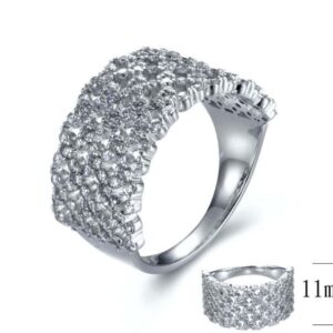 SJ28400, Ladies' Moissanite Ring, S925, Rhodium Plated, White, 4.17g