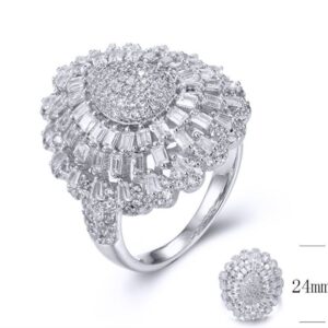 SJ33767, Ladies' Moissanite Ring, S925, Rhodium Plated, White, 6.55g