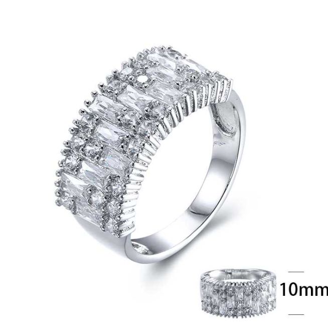 SJ25997, Ladies' Moissanite Ring, S925, Rhodium Plated, White, 4.23g