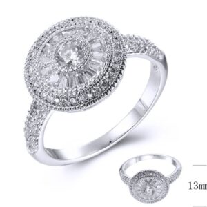 SJ38641, Ladies' Moissanite Ring, S925, Rhodium Plated, White, 3.27g