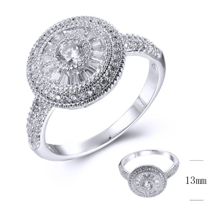 SJ38641, Ladies' Moissanite Ring, S925, Rhodium Plated, White, 3.27g