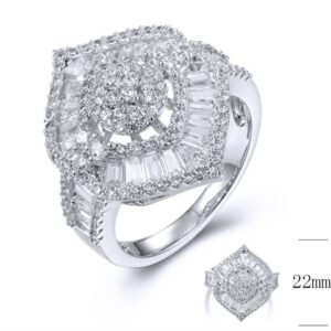SJ35787, Ladies' Moissanite Ring, S925, Rhodium Plated, White, 5.5g