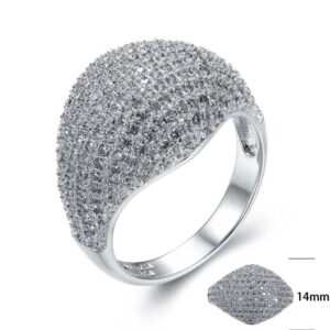 SJ25554-C, Ladies' Moissanite Ring, S925, Rhodium + Black Rhodium Plated, Silver, 5.32g