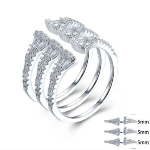 SJ27832, Ladies' Moissanite Ring, S925, Rhodium Plated, White, 5.2g