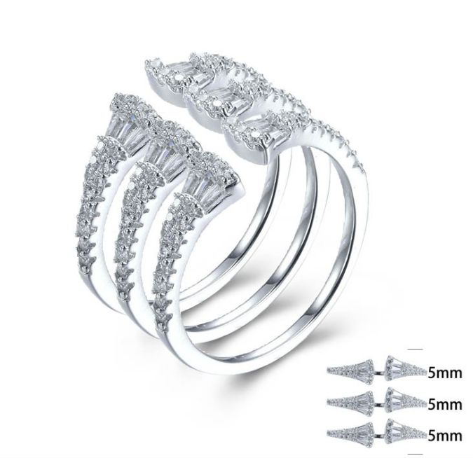 SJ27832, Ladies' Moissanite Ring, S925, Rhodium Plated, White, 5.2g