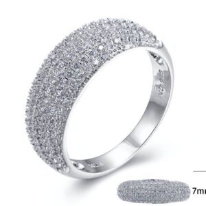 SJ25016-C, Ladies' Moissanite Ring, S925, Rhodium + Black Rhodium Plated, Silver, 3.34g