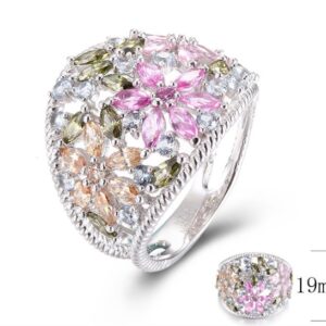 SJ33049, Ladies' Moissanite Ring, S925, Rhodium Plated, White, 4.98g