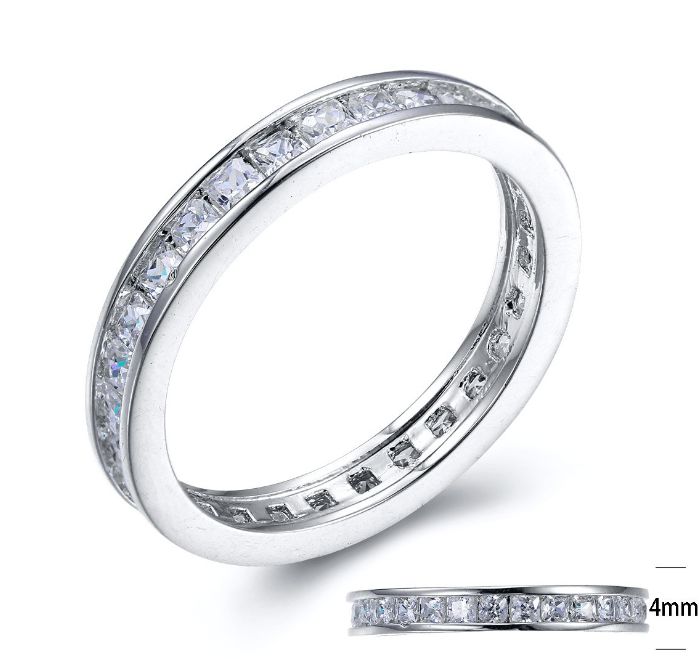 SJ24372, Ladies' Moissanite Ring, S925, Rhodium Plated, White, 2.31g