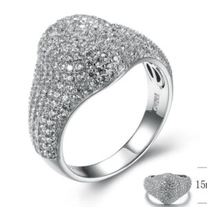 SJ28589-C, Ladies' Moissanite Ring, S925, Rhodium + Black Rhodium Plated, Silver, 5.98g