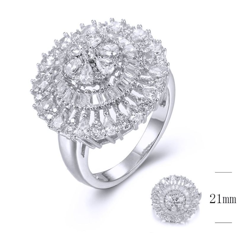 SJ35797, Ladies' Moissanite Ring, S925, Rhodium Plated, White, 6.86g