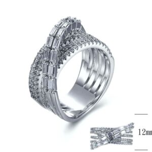 SJ27773, Ladies' Moissanite Ring, S925, Rhodium Plated, White, 8.33g
