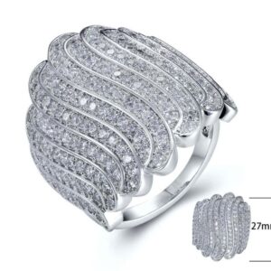 SJ25010, Ladies' Moissanite Ring, S925, Rhodium Plated, White, 10.46g