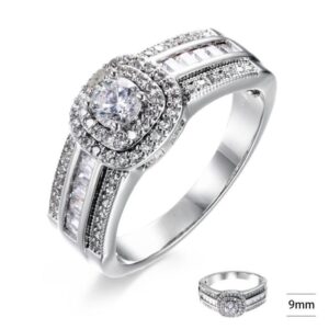 SJ41585, Ladies' Moissanite Ring, S925, Rhodium Plated, White, 3.67g