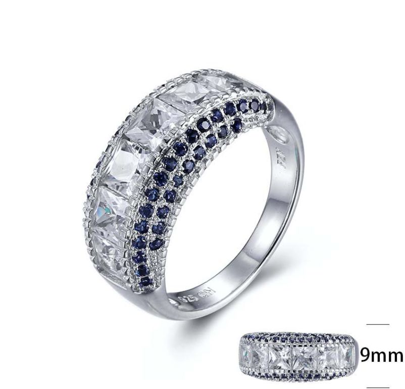 SJ22508, Ladies' Moissanite Ring, S925, Rhodium Plated, White, 4.58g