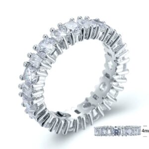SJ25084, Ladies' Moissanite Ring, S925, Rhodium Plated, White, 5.02g