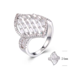 SJ29237, Ladies' Moissanite Ring, S925, Rhodium Plated, White, 5.49g